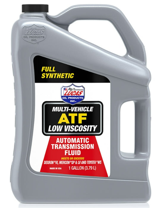 Lucas Oil (345) 11256 3.78L LOW VISCOSITY SYNTHETIC MULTI-VEHICLE AUTOMATIC TRANSMISSION FLUID. ENGLISH ONLY NOT FOR CONSUMER SALE