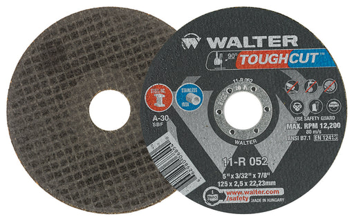 Walter 11R052 TOUGHCUT CUT-OFF WHEEL 5" X 3/32" X 7/8" TYPE 1 MAX RPM 12,200 A30 PK 25
