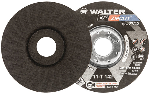 Walter 11T142 ZIP WHEEL™ CUT-OFF 4-1/2" X 3/64" 7/8" GRADE: A-60-ZIP TYPE 27 PK 25