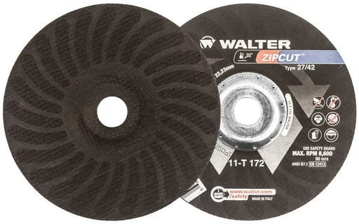 Walter 11T172 ZIP WHEEL™ CUT-OFF 7" X 1/16" X 7/8" GRADE: A-46-ZIP TYPE 27 PK 25