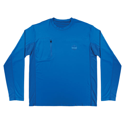 Ergodyne 12155 Chill-Its 6689 Cooling Long Sleeve Sun Shirt with UV Protection, Blue