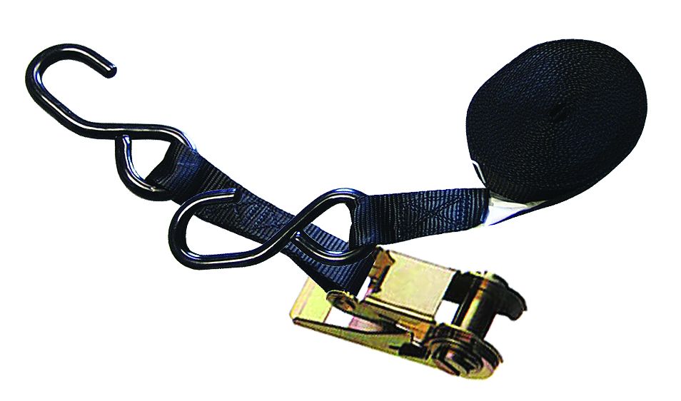 Dynaline (378) 12226 Ratchet Straps 1x6' Twin-Pack, Medium Duty. 1200 lbs Black