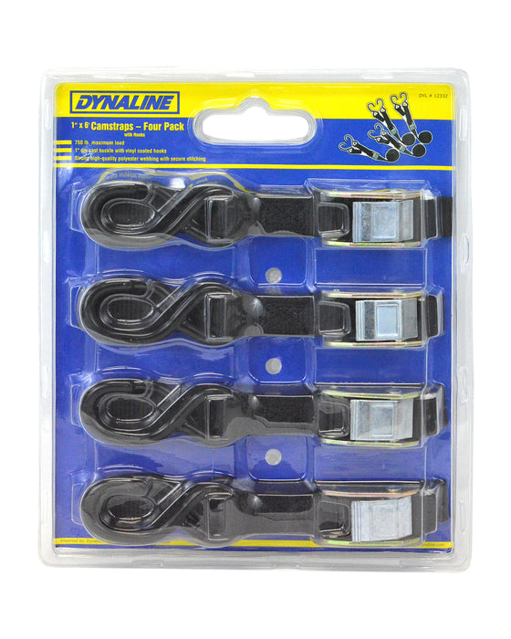Dynaline 12332 Cam Straps 1 x 6' Four Pack, 750 lb. ULL Black