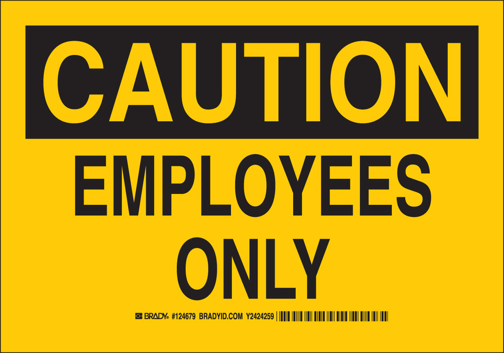 Brady (458) 124682 Blk/Yel Caution Employees