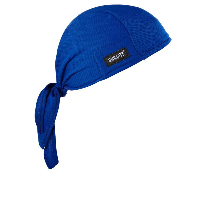 Ergodyne 12481 Chill-Its 6615 High-Performance Bandana Do Rag - Terry Cloth Sweatband, Blue
