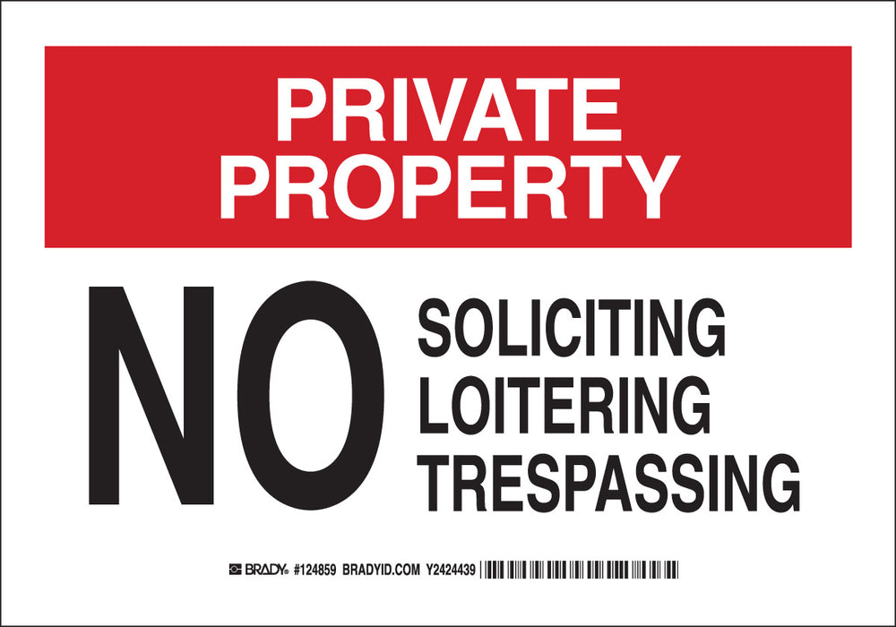 Brady 124862 B302 10X14 Blk/Red/Wht