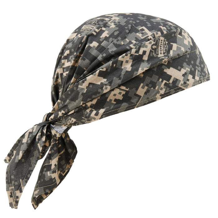 Ergodyne 12582 Chill-Its 6710CT Evaporative Cooling Bandana Triangle Hat - PVA, Tie Closure, Camo