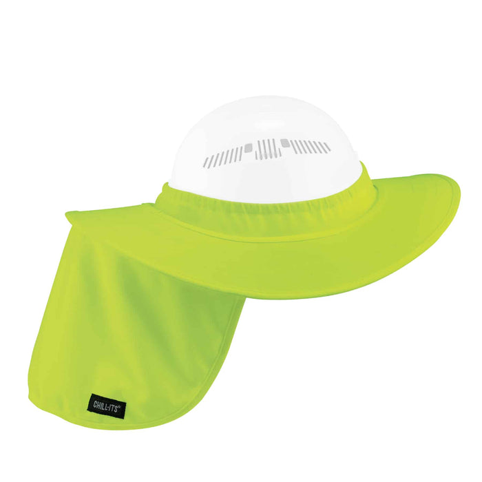 Ergodyne 12640 Chill-Its 6660 Hard Hat Brim and Neck Shade, Lime