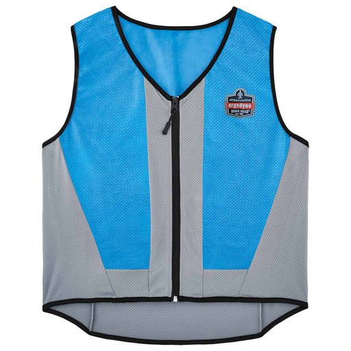 Ergodyne 12694 Chill-Its 6667 Wet Evaporative Cooling Vest - PVA, Zipper Closure, Blue