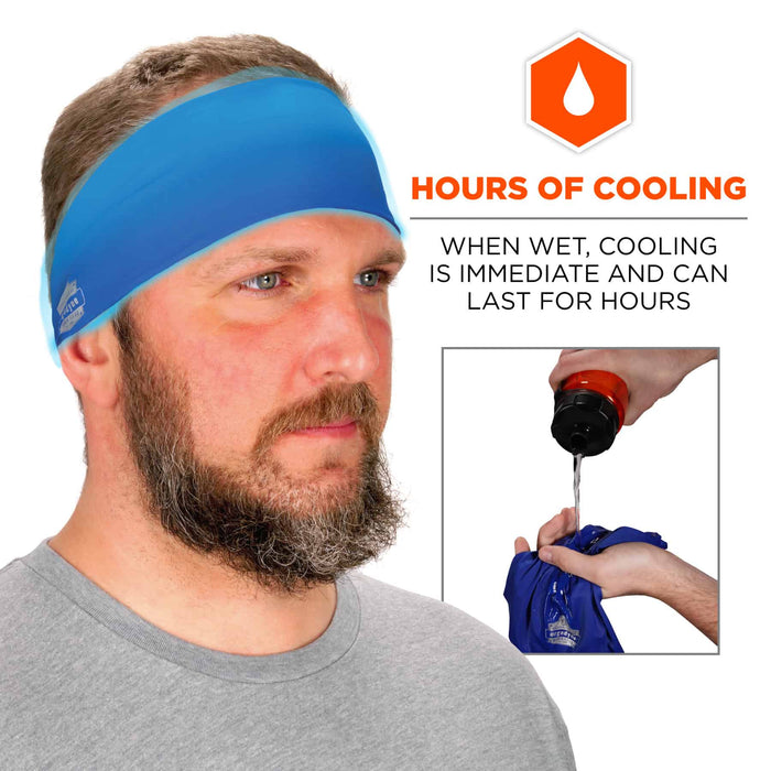 Ergodyne 12701 Chill-Its 6634 Cooling Headband - Performance Knit, Blue