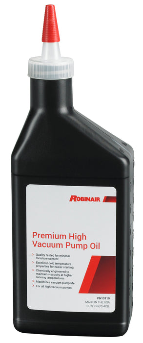 Robinair (142) 13119 Premium High Vacuum Pump Oil, Pint bottle