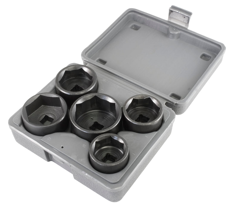 Lisle (371) 13300 Set of 5 Low Profile Oil and Fuel Filter Canister Sockets in One Handy Case. Con