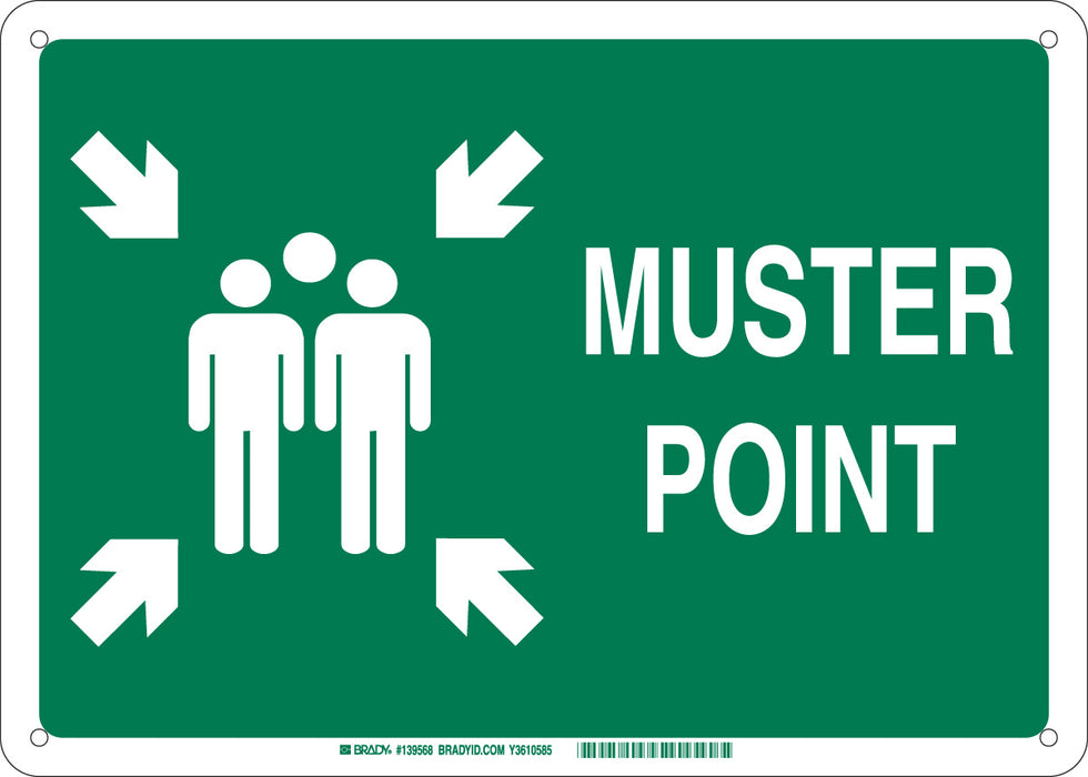 Brady 139574 B555 10X14 Wht/Gn Muster