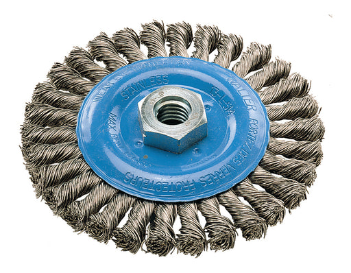 Walter 13L514 5" X 3/8" X 5/8" STAINLESS STEEL WIDE WHEEL BRUSH KNOT TWIST