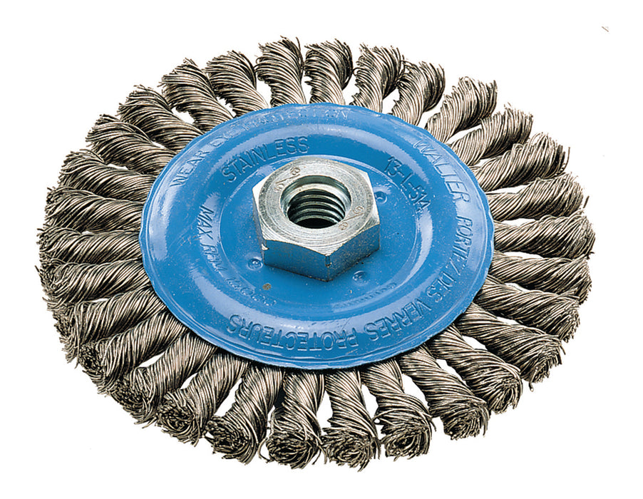 Walter 13L514 5" X 3/8" X 5/8" STAINLESS STEEL WIDE WHEEL BRUSH KNOT TWIST