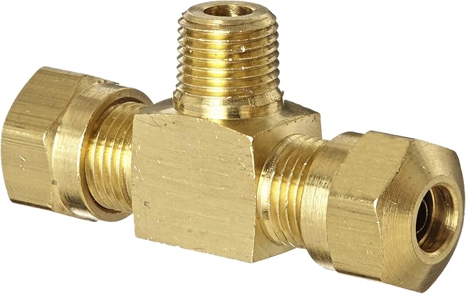 WHD 1472X4X4 AIR BR TUBE 1/4 X1/4 MP BR TEE