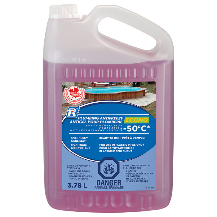 Recochem (746) 15-334X52 Recochem - Econo Ready-to-Use Plumbing Antifreeze, -50°C, 3.78 L