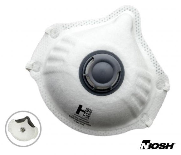 Groupe BBH 151002 N95 NIOSH Mask with Exhalation Valve, one size fits most, 12/box