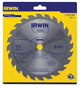 Irwin 15130 IRWIN Classic Series Portable Corded Circular Saw Blade, 24T, 7-1/4-inch (15130)