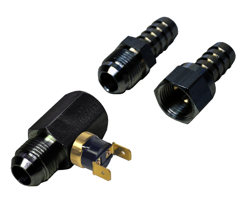 Derale Performance (711) 15721 180°F In-Line Remote Cooler Fan Control Thermostat, -8AN