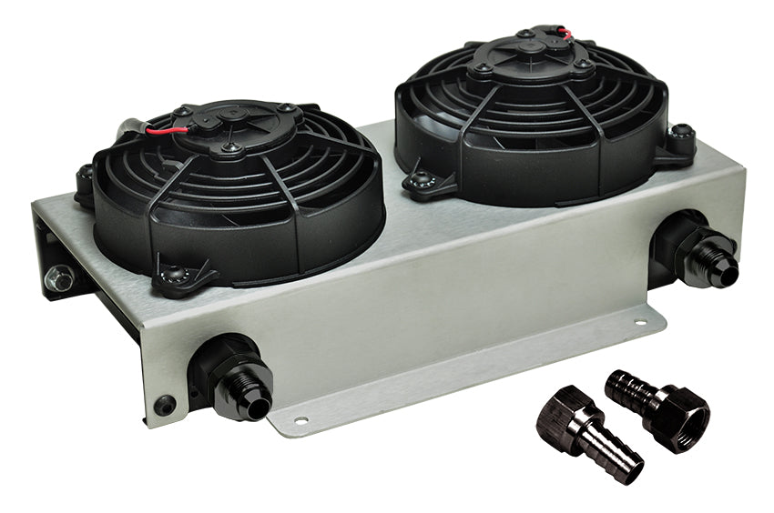 Derale Performance (711) 15840 19 Row Hyper-Cool Dual Cool Remote Fluid Cooler, -8AN