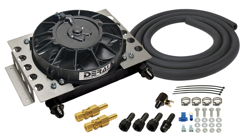 Derale Performance 15950 15 Row Atomic Cool Plate & Fin Remote Transmission Cooler Kit, -8AN