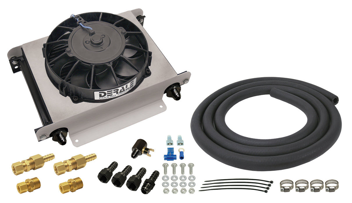 Derale Performance 15960 25 Row Hyper-Cool Remote Transmission Cooler Kit, -8AN