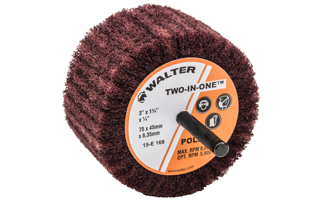 Walter 15E168 3" X 1-3/4" POLISH TWO-IN-ONE™ Flap Wheels