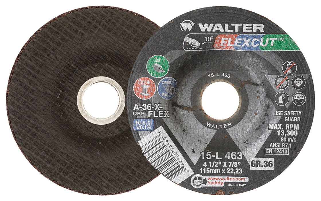 Walter 15L463 BLENDING DISC 4-1/2" X 7/8" GR36 FLEXCUT PK 25