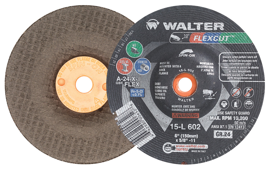 Walter (365) 15L602 BLENDING DISC 6" X 5/8"-11 GR 24 FLEXCUT PK 25