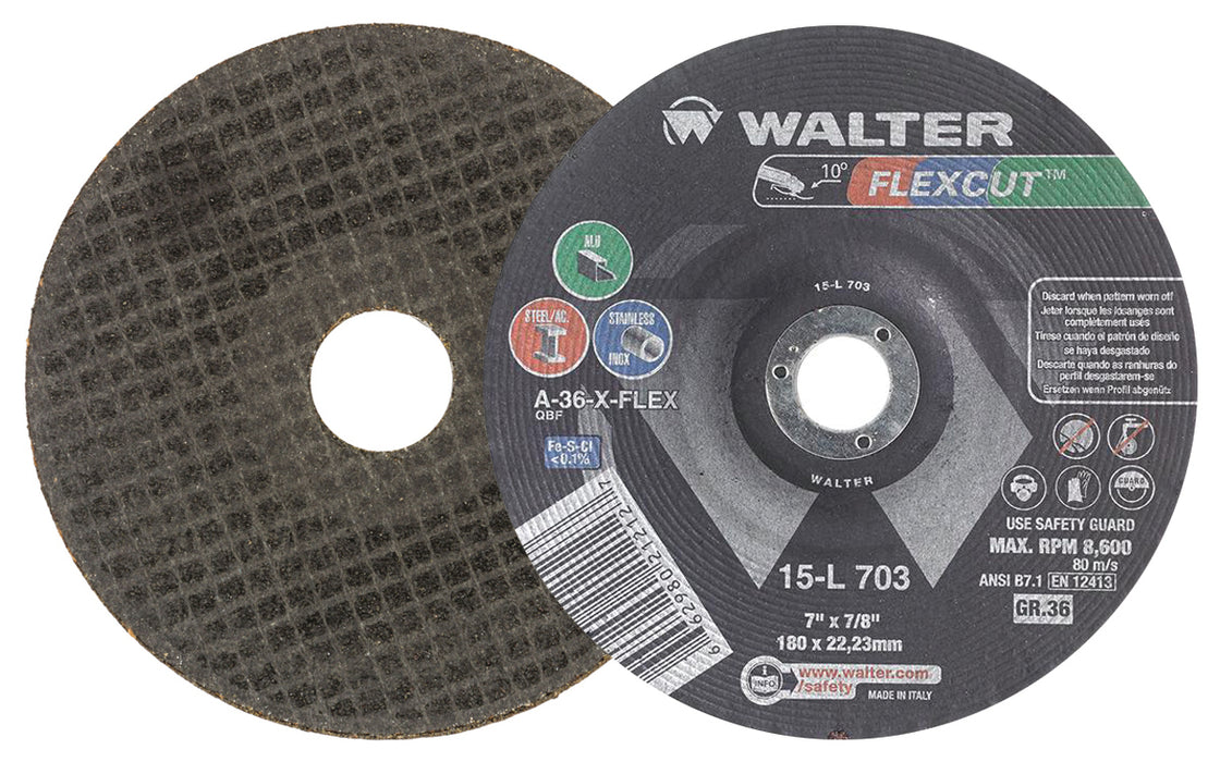 Walter 15L703 BLENDING DISC 7" X 7/8" GR36 FLEXCUT PK 25