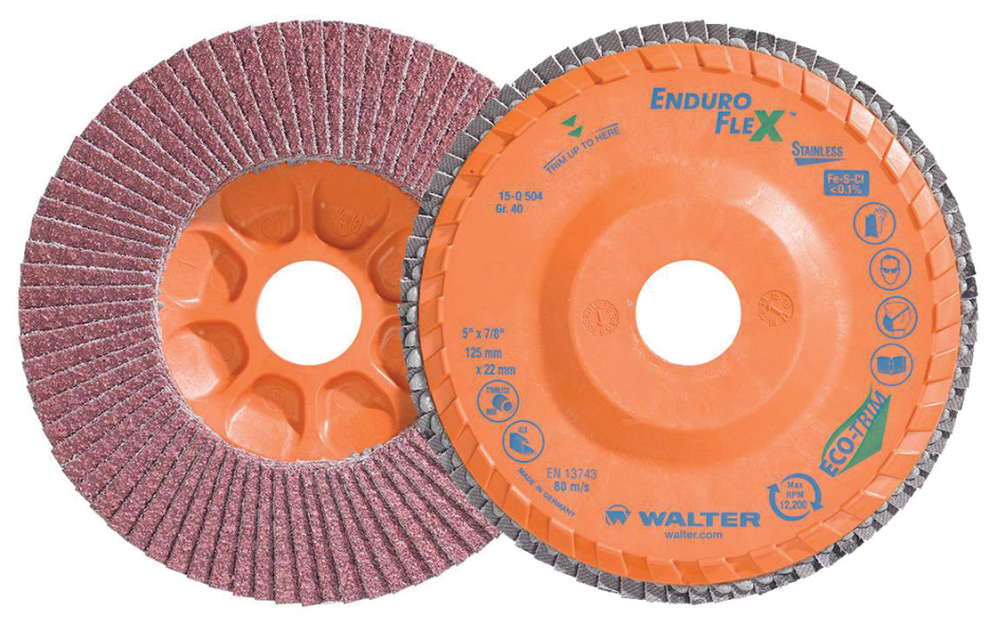 Walter (365) 15Q504 5" X 7/8" GR40 ENDUROFLEX-STAINLESS™ BLENDING DISC MAX RPM 12,200 PK10