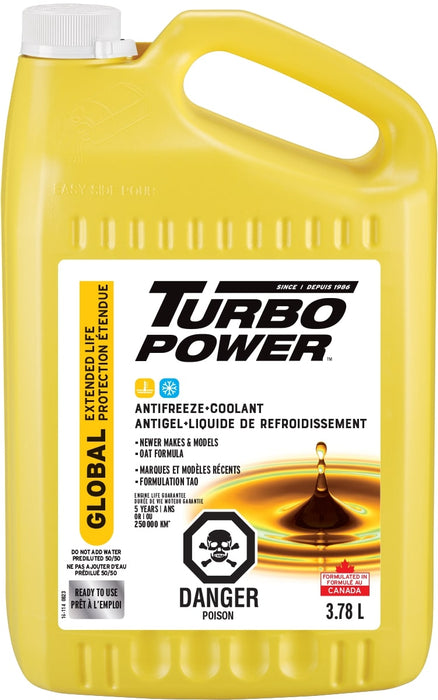 Recochem 16-114X52 Turbo Power - 50/50 Premixed Antifreeze/Coolant, Global Extended Life, 3.78 L