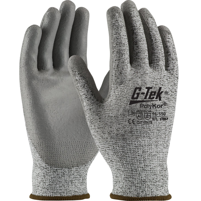 PIP Canada (449) GP16150M 12-PAIR G-TEK® Seamless Knit PolyKor® Blended Glove with Polyurethane Coated Flat Grip on Palm & Fingers - MEDIUM