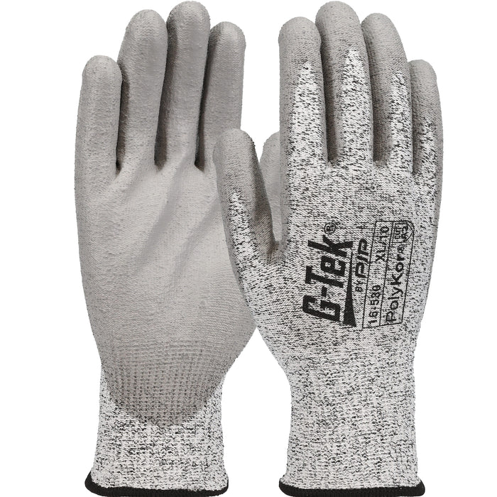 PIP Canada (449) GP16530/M G-Tek® Polykor® Size- M Seamless Knit Polykor® Blended Glove With Polyurethane Coated Flat Grip On Palm & Fingers, 12 pack