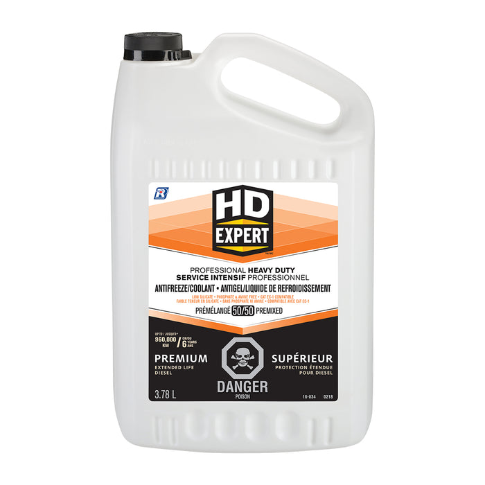 Recochem 16-834X52 HD Expert™ - 50/50 Pre-Diluted Extended Life Heavy Duty Antifreeze/Coolant, Premium, 3.78 L