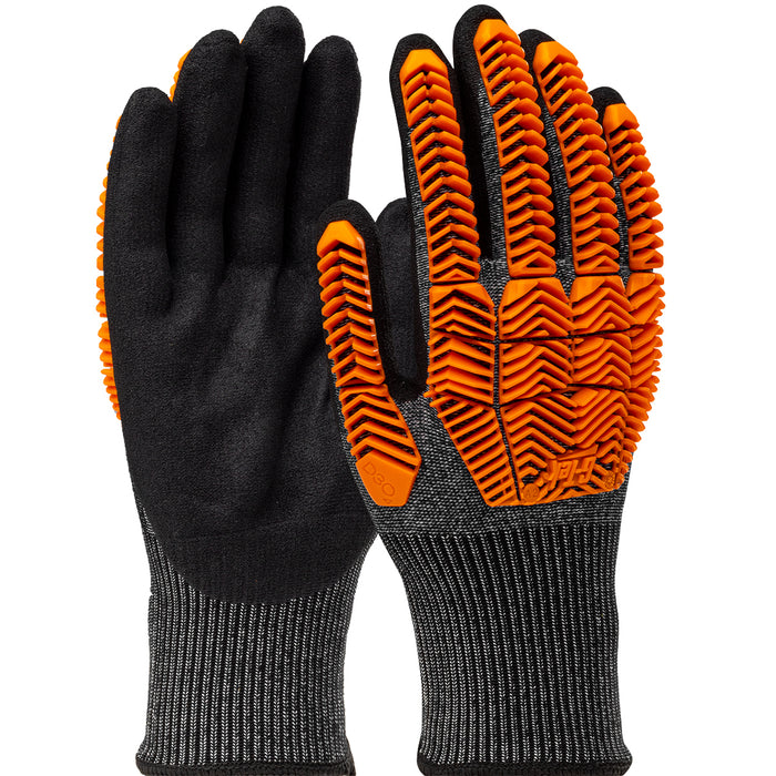 PIP Canada (449) GP16MPT630/M G-Tek® Polykor® Size- M Seamless Knit Polykor® Blended Glove With D3O® Impact Protection And Nitrile Microsurface Coated Palm & Fingers