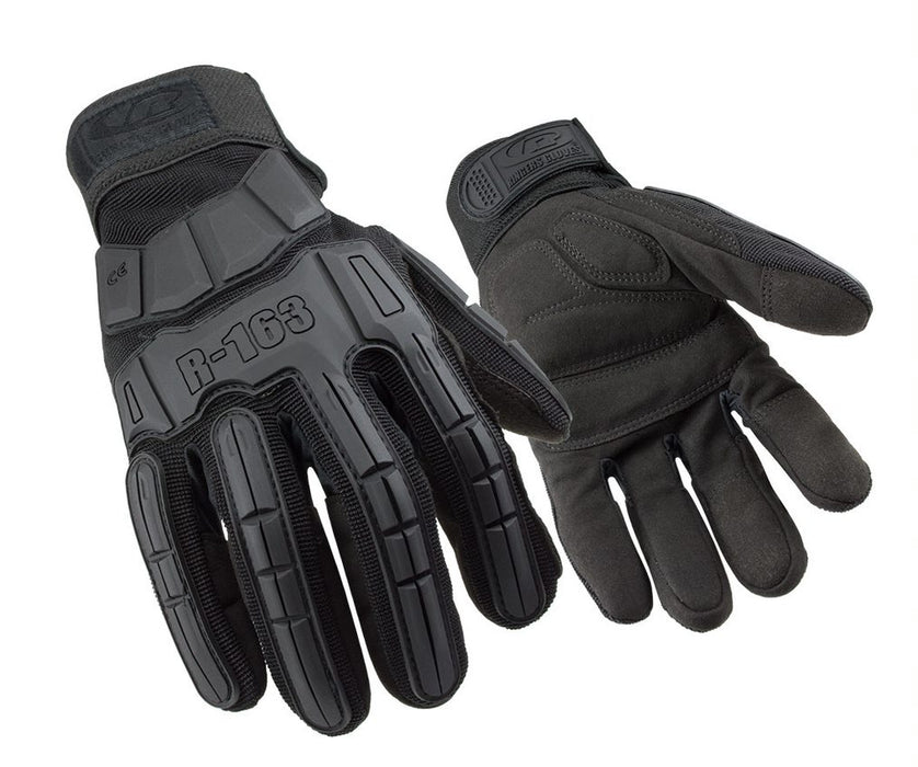 Ansell 163-12 RINGERS Model R-163 industrial glove. Impact protection with synthetic leather padded palm and touchscreen compatibility for comfort and ease-of-use. Size: XXL