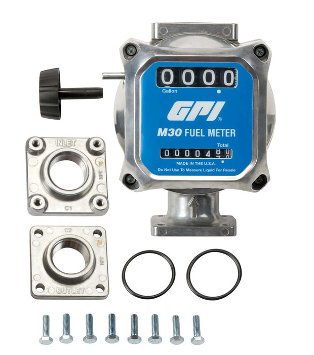 GPI (504) 165100-01 GPI 5-30 GPM Modular Mechanical Fuel Meter, MODEL M30-G8N (1" NPT UOM Gallons)