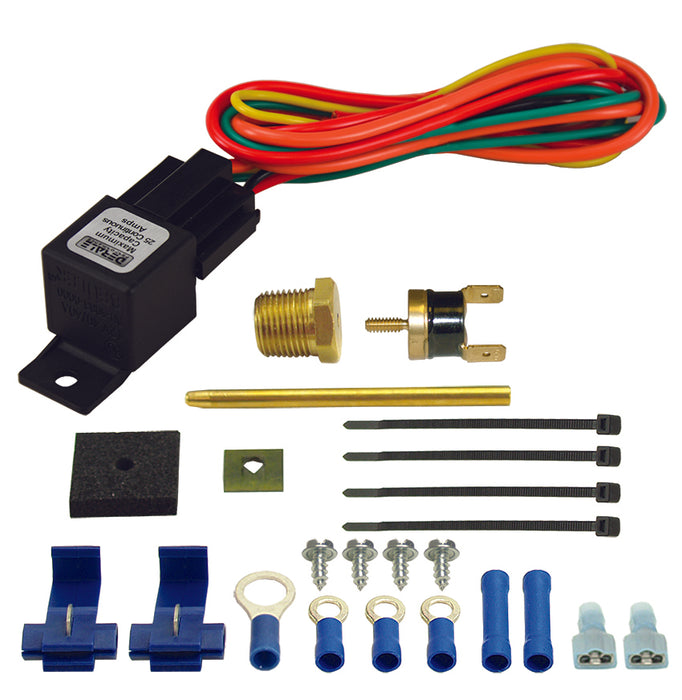 Derale Performance (711) 16735 Premium Single Stage 180°F Dual-Probe Fan Controller, 25 Amp