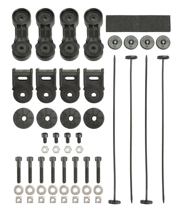 Derale Performance (711) 16746 Premium High Output RAD Fan Mnt. Kit w/ Ratcheting Brackets / Nylon Rods / Clips
