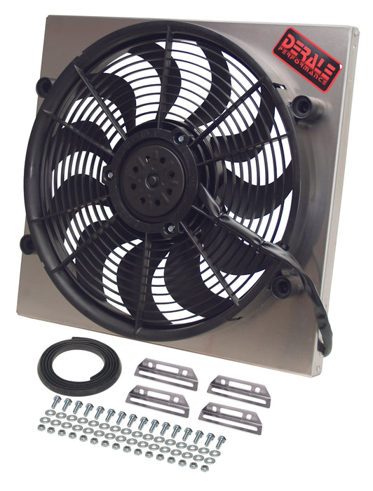 Derale Performance (711) 16819 Powerpack - High Output Single 17" Electric RAD Fan/Aluminum Shroud Kit