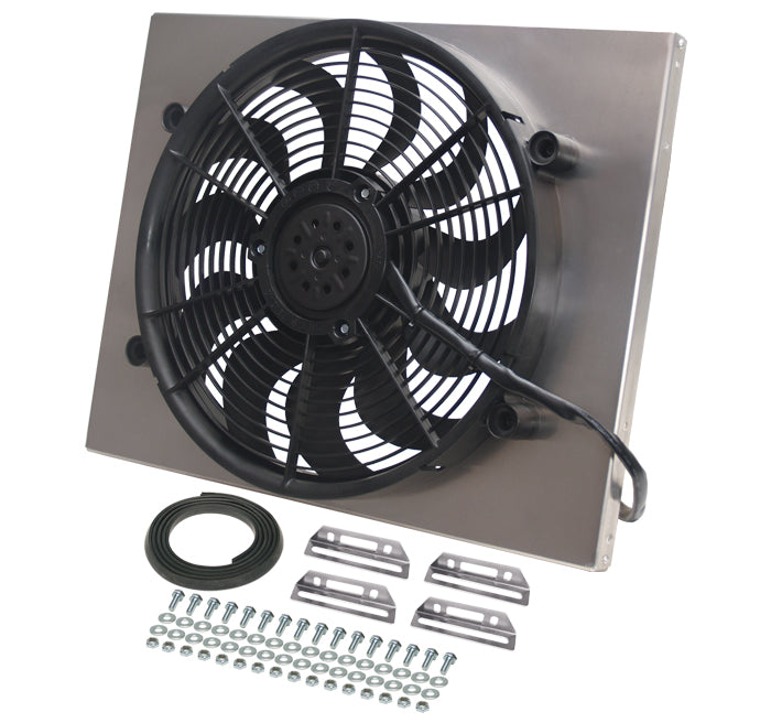 Derale Performance 16822 Powerpack - High Output Single 17" Electric RAD Fan/Aluminum Shroud Kit