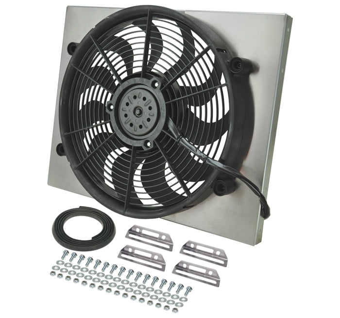 Derale Performance 16823 Powerpack - High Output Single 17" Electric RAD Fan/Aluminum Shroud Kit