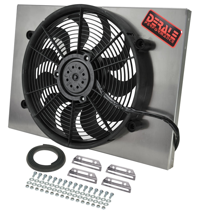 Derale Performance 16828 Powerpack - High Output Single 17" Electric RAD Fan/Aluminum Shroud Kit