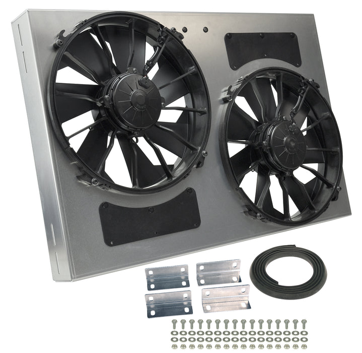 Derale Performance 16837 Powerpack - High Output Dual 12" Electric RAD Fan/Aluminum Shroud Kit