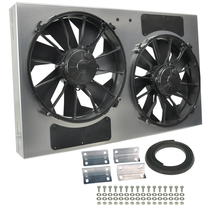Derale Performance 16838 Powerpack - High Output Dual 12" Electric RAD Fan/Aluminum Shroud Kit