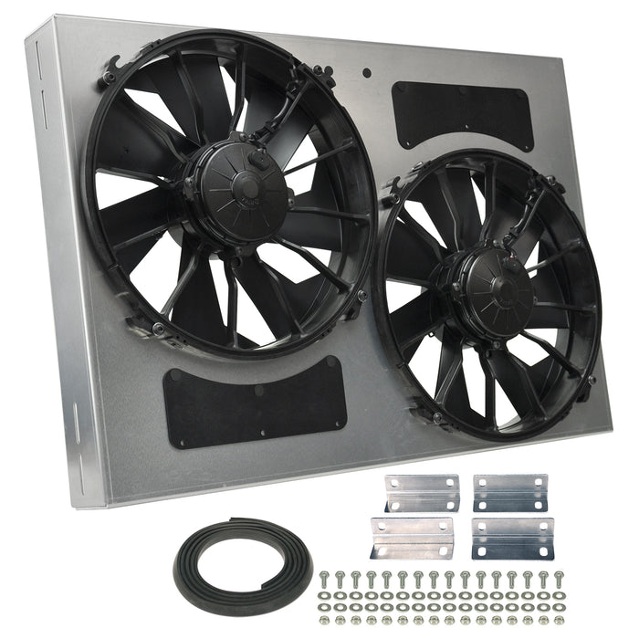 Derale Performance 16842 Powerpack - High Output Dual 12" Electric RAD Fan/Aluminum Shroud Kit