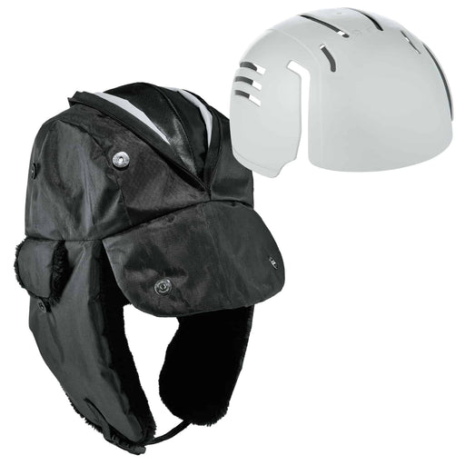 Ergodyne (494) 16897 N-Ferno 6802ZI Zippered Trapper Hat (Bump Cap Included), Black, S/M Kit