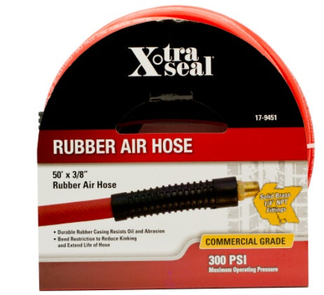 31 Incorporated (184) 17-9451 50′ x 3/8″ Rubber Air Hose 1/4″ NPT Taco Pack